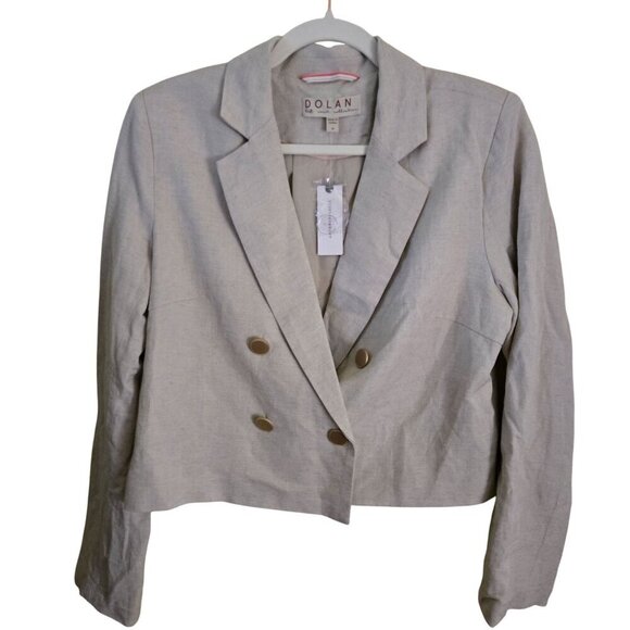 Anthropologie Dolan NWT Pleated Back Cropped Blazer Linen Blend Size M - Picture 2 of 11